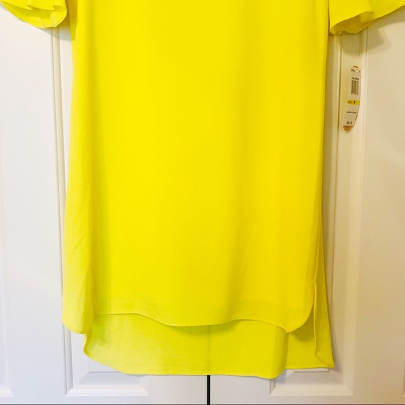 NWT Gianni Bini Yellow Lace Cold Shoulder Dress - Picture 5 of 8